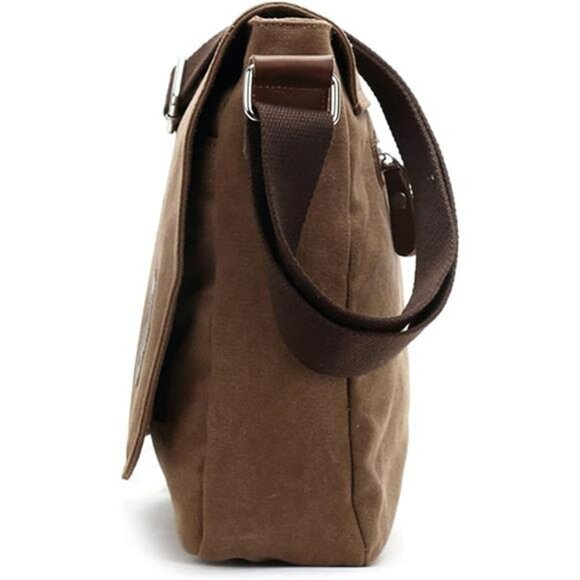 Vintage Canvas Messenger Bag Laptop Shoulder Satchel Unisex Crossbody Bookbag - Picture 3 of 8